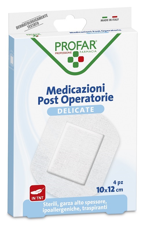 MEDICAZIONE POST OPERATORIA STERILE GARZA ANTIADERENTE 10X12 CM 4 PEZZI PROFAR - Farmacia Artemisia di Montecuollo Dott. Angelo snc
