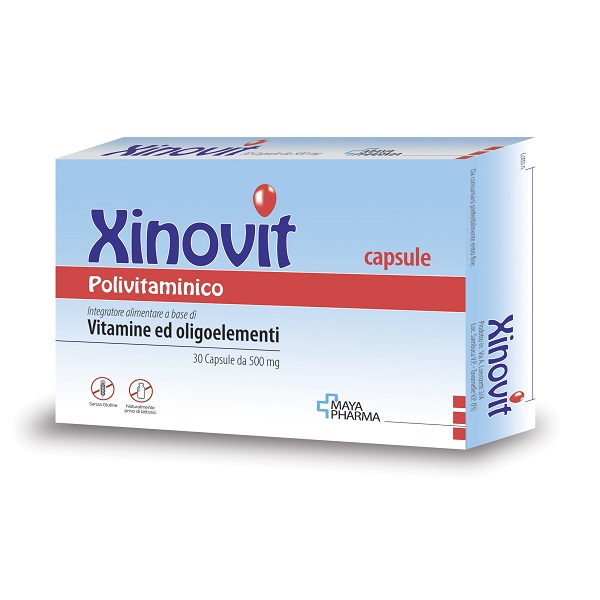 XINOVIT POLIVITAMINICO 30 CAPSULE DA 500 MG SENZA GLUTINE NATURALMENTE PRIVO DI LATTOSIO - Farmacia Artemisia di Montecuollo Dott. Angelo snc