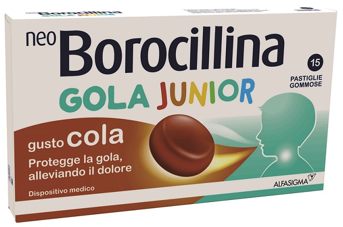 NEOBOROCILLINA GOLA JUNIOR 15 PASTIGLIE GUSTO COLA - Farmacia Artemisia di Montecuollo Dott. Angelo snc
