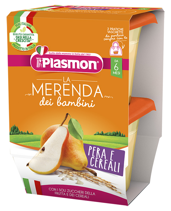 PLASMON LA MERENDA DEI BAMBINI SAPORI DI NATURA PERA CEREALI ASETTICO 2 X 120 G - Farmacia Artemisia di Montecuollo Dott. Angelo snc