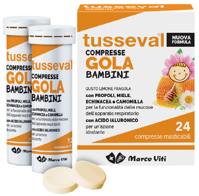 TUSSEVAL GOLA BAMBINI 24 COMPRESSE - Farmacia Artemisia di Montecuollo Dott. Angelo snc