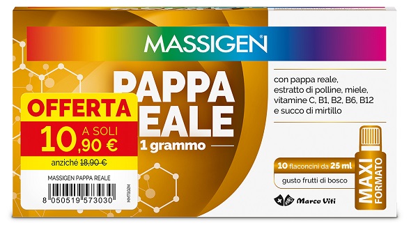 MASSIGEN PAPPA REALE 10 FLACONCINI DA 25 ML 10,90 E - Farmacia Artemisia di Montecuollo Dott. Angelo snc