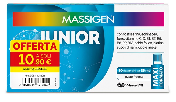 MASSIGEN JUNIOR 10 FLACONCINI DA 25 ML 10,90 E - Farmacia Artemisia di Montecuollo Dott. Angelo snc