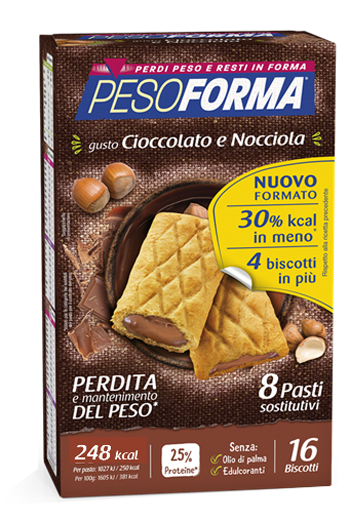 PESOFORMA BISCOTTO CIOCCOLATO NOCCIOLA 16 PEZZI 33 G - Farmacia Artemisia di Montecuollo Dott. Angelo snc