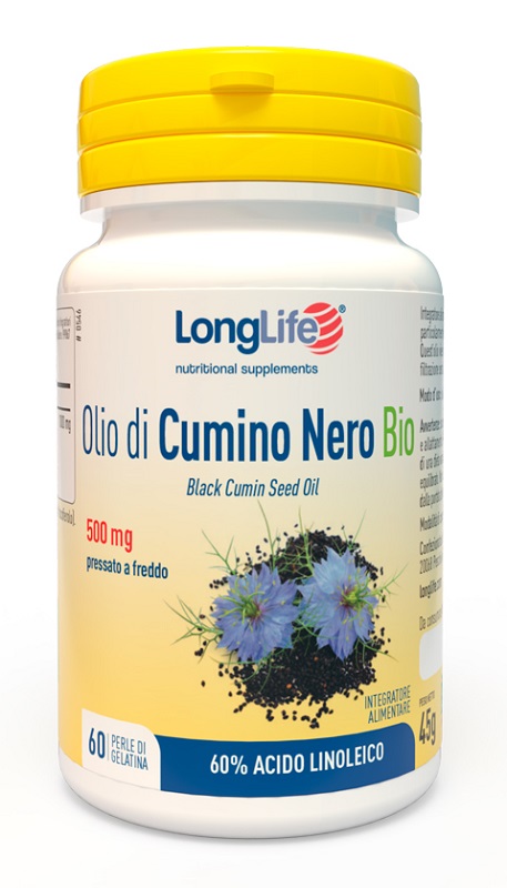 LONGLIFE OLIO DI CUMINO NERO BIO 60 PERLE IN GELATINA - Farmacia Artemisia di Montecuollo Dott. Angelo snc