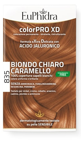 EUPHIDRA COLORPRO GEL COLORANTE CAPELLI XD 835 CARAMELLO 50 ML + ATTIVANTE + BALSAMO + GUANTI - Farmacia Artemisia di Montecuollo Dott. Angelo snc