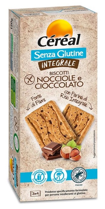 CEREAL SENZA GLUTINE INTEGRALE BISCOTTI NOCCIOLE E CIOCCOLATO 150 G - Farmacia Artemisia di Montecuollo Dott. Angelo snc