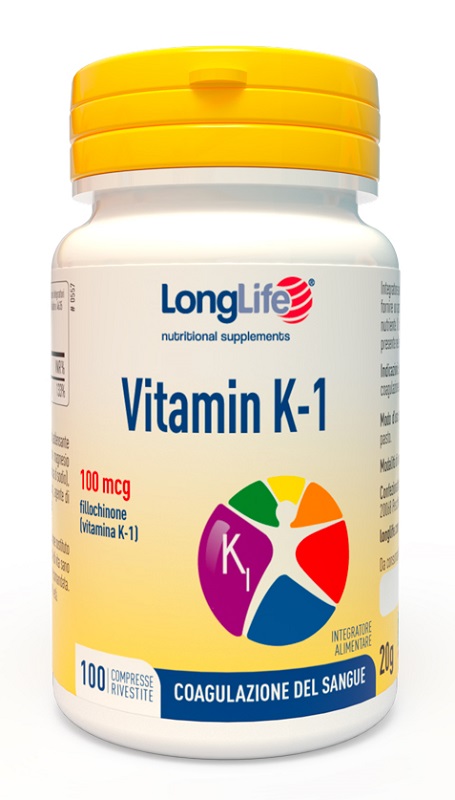 LONGLIFE VITAMIN K 100MCG 100 COMPRESSE RIVESTITE - Farmacia Artemisia di Montecuollo Dott. Angelo snc