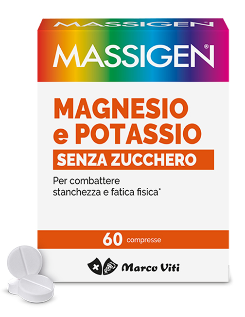 MASSIGEN MAGNESIO POTASSIO SENZA ZUCCHERI 60 COMPRESSE - Farmacia Artemisia di Montecuollo Dott. Angelo snc