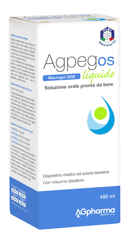 AGPEG OS MACROGOL 3350 LIQUIDO 480 ML - Farmacia Artemisia di Montecuollo Dott. Angelo snc