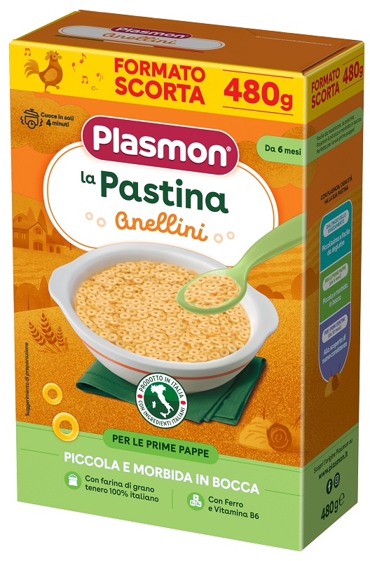 PLASMON PASTINA ANELLINI 480 G - Farmacia Artemisia di Montecuollo Dott. Angelo snc