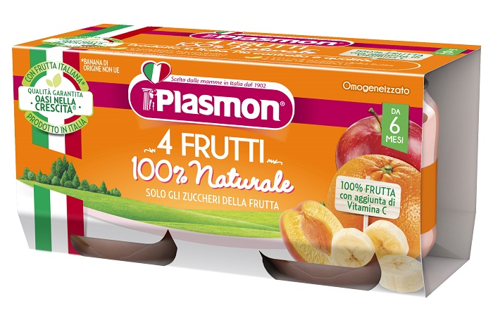 PLASMON OMOGENEIZZATO 4 FRUTTI 2 X 80 G - Farmacia Artemisia di Montecuollo Dott. Angelo snc