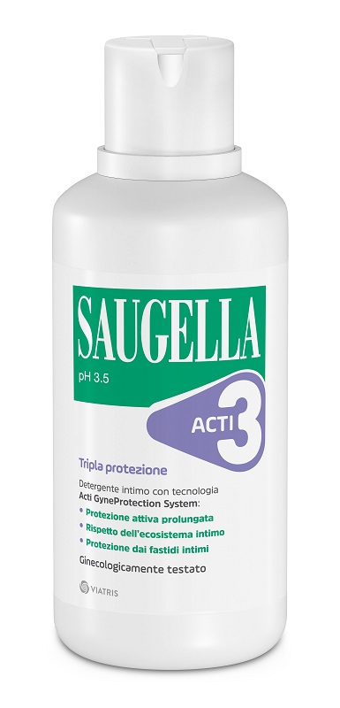 SAUGELLA ACTI3 TRIPLA PROTEZIONE DETERGENTE INTIMO 500 ML - Farmacia Artemisia di Montecuollo Dott. Angelo snc