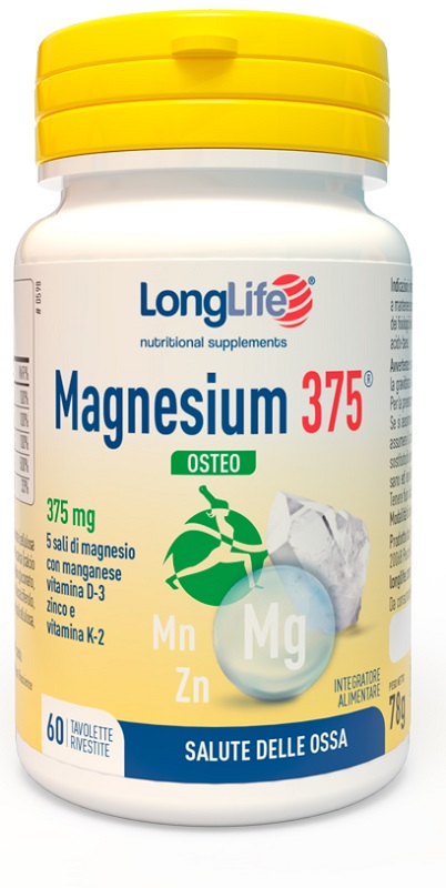 LONGLIFE MAGNESIUM 375 OSTEO 60 TAVOLETTE - Farmacia Artemisia di Montecuollo Dott. Angelo snc