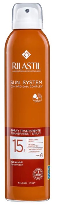RILASTIL SUN SYSTEM TRANSPARENT SPRAY SPF15 200 ML - Farmacia Artemisia di Montecuollo Dott. Angelo snc