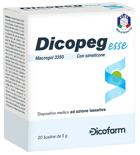 DICOPEG ESSE 20 BUSTE 5 G MACROGOL 3350 - Farmacia Artemisia di Montecuollo Dott. Angelo snc