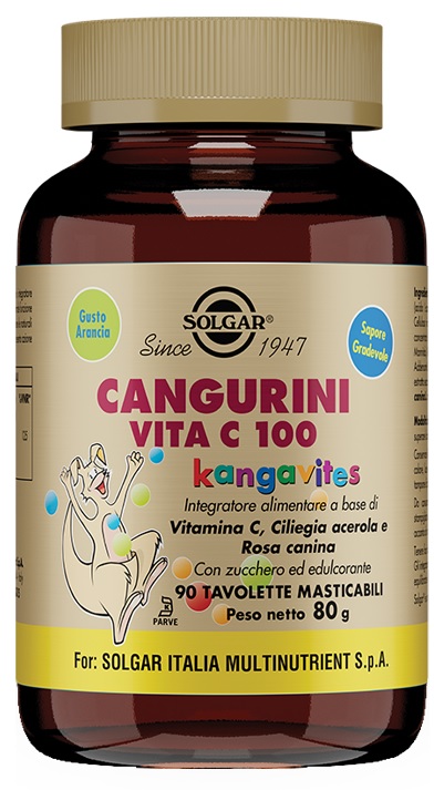 CANGURINI VITA C 100 90 TAVOLETTE MASTICABILI - Farmacia Artemisia di Montecuollo Dott. Angelo snc