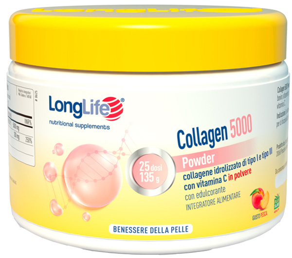 LONGLIFE COLLAGEN 5000 POWDER PESCA 130 G - Farmacia Artemisia di Montecuollo Dott. Angelo snc