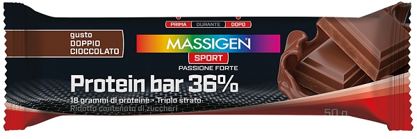 MASSIGEN SPORT PROTEIN BARRETTA 36% DOPPIO CIOCCOLATO 35 G - Farmacia Artemisia di Montecuollo Dott. Angelo snc