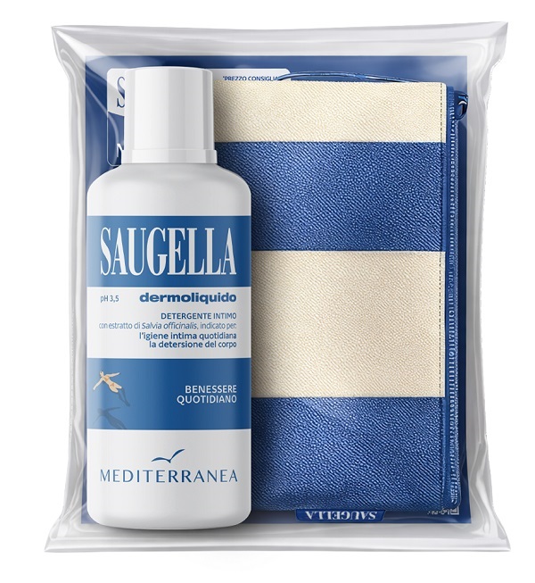 SAUGELLA MEDITERRANEA BUNDLE DERMOLIQUIDO 500 ML + GADGET POCHETTE - Farmacia Artemisia di Montecuollo Dott. Angelo snc
