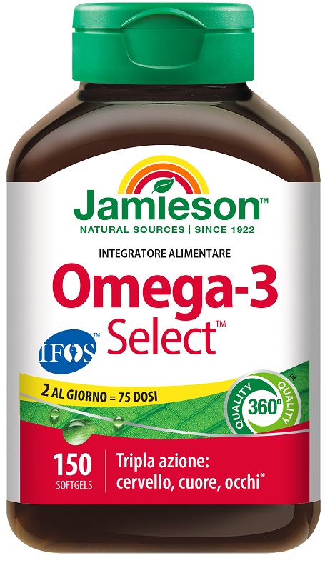 JAMIESON OMEGA 3 SELECT IFOS 150 SOFTGEL SENZA GLUTINE NATURALMENTE PRIVO DI LATTOSIO - Farmacia Artemisia di Montecuollo Dott. Angelo snc