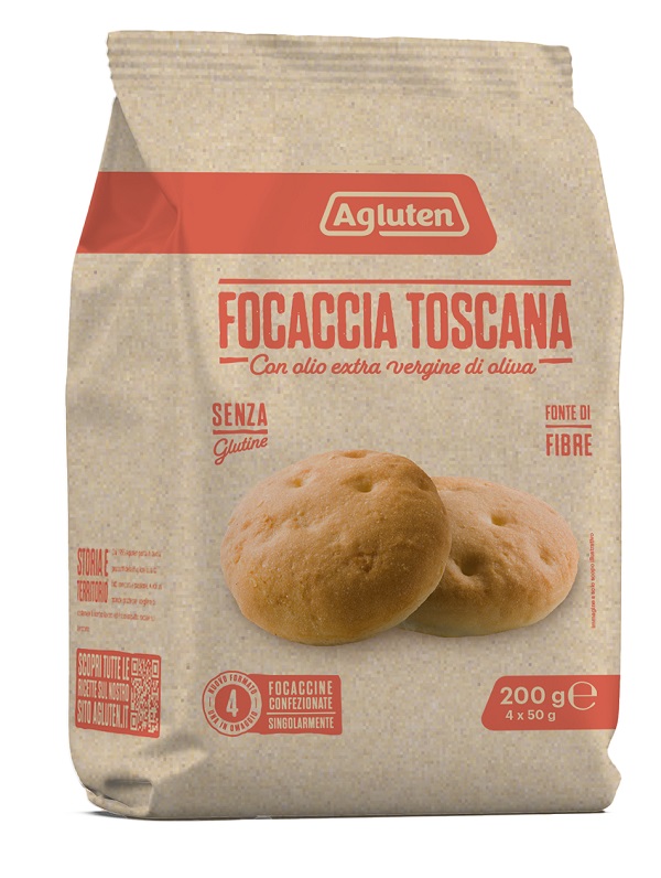 AGLUTEN FOCACCIA TOSCANA 4 PEZZI DA 50 G NATURALMENTE PRIVO DI LATTOSIO - Farmacia Artemisia di Montecuollo Dott. Angelo snc