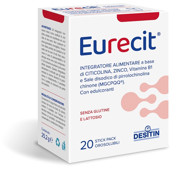 EURECIT 20 STICK PACK OROSOLUBILI DA 1,26 G CON EDULCORANTI SENZA GLUTINE SENZA LATTOSIO - Farmacia Artemisia di Montecuollo Dott. Angelo snc