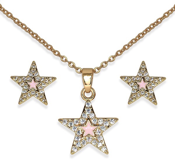 BJS019 PARURE CRYSTAL STAR GOLD PLATED - Farmacia Artemisia di Montecuollo Dott. Angelo snc