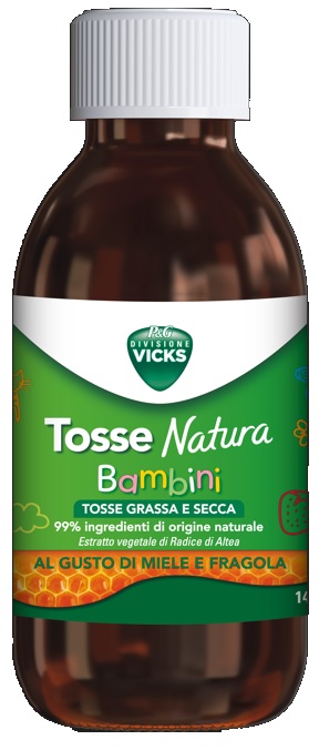 VICKS TOSSE NATURA BAMBINI TOSSE GRASSA E SECCA GUSTO MIELE E FRAGOLA 140 ML - Farmacia Artemisia di Montecuollo Dott. Angelo snc