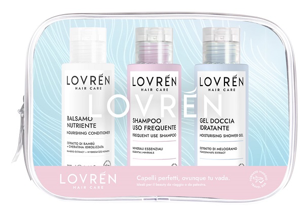 LOVREN BEAUTY TRAVEL SIZE 1 BALSAMO 100 ML + 1 SHAMPOO USO FREQUENTE 100 ML + 1 GEL DOCCIA 100 ML - Farmacia Artemisia di Montecuollo Dott. Angelo snc