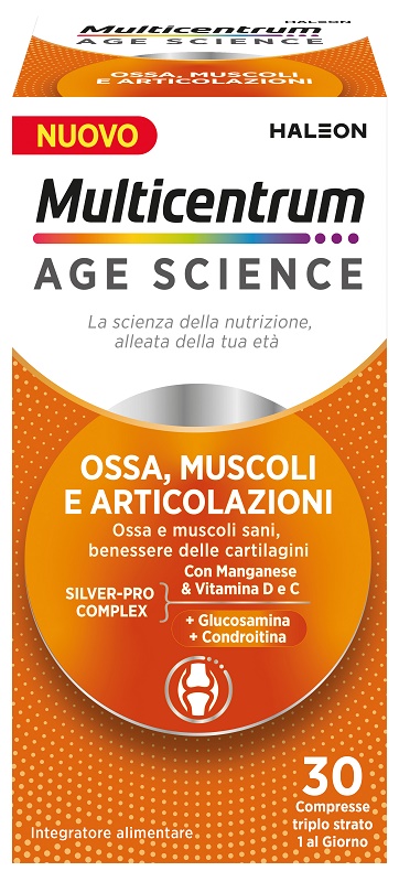 MULTICENTRUM AGE SCIENCE OSSA MUSCOLI ARTICOLAZIONI 30 COMPRESSE - Farmacia Artemisia di Montecuollo Dott. Angelo snc