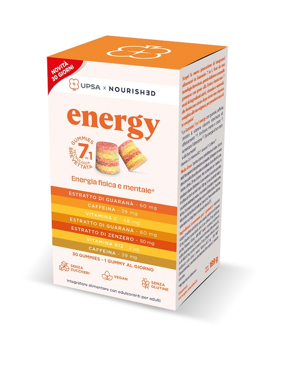 UPSA X NOURISHED ENERGY 30 GIORNI NUOVA FORMULAZIONE 30 GUMMIES - Farmacia Artemisia di Montecuollo Dott. Angelo snc