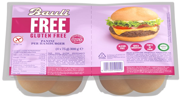 BAULI FREE PANINI HAMBURGER 4 PEZZI DA 75 G - Farmacia Artemisia di Montecuollo Dott. Angelo snc