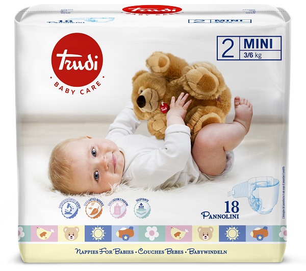 TRUDI BABY CARE PANNOLINO PER BAMBINI MINI 3/6KG 18 PEZZI - Farmacia Artemisia di Montecuollo Dott. Angelo snc