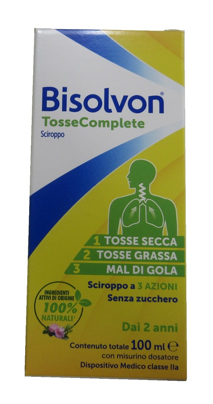BISOLVON TOSSE COMPLETE SCIROPPO 100 ML SENZA ZUCCHERO SENZA GLUTINE SENZA LATTOSIO - Farmacia Artemisia di Montecuollo Dott. Angelo snc