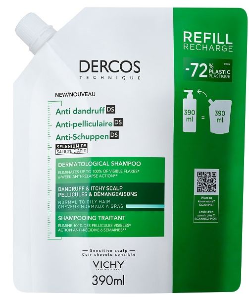 DERCOS TECHNIQUE SHAMPOO ANTIFORFORA DS GRASSI REFILL 390 ML - Farmacia Artemisia di Montecuollo Dott. Angelo snc