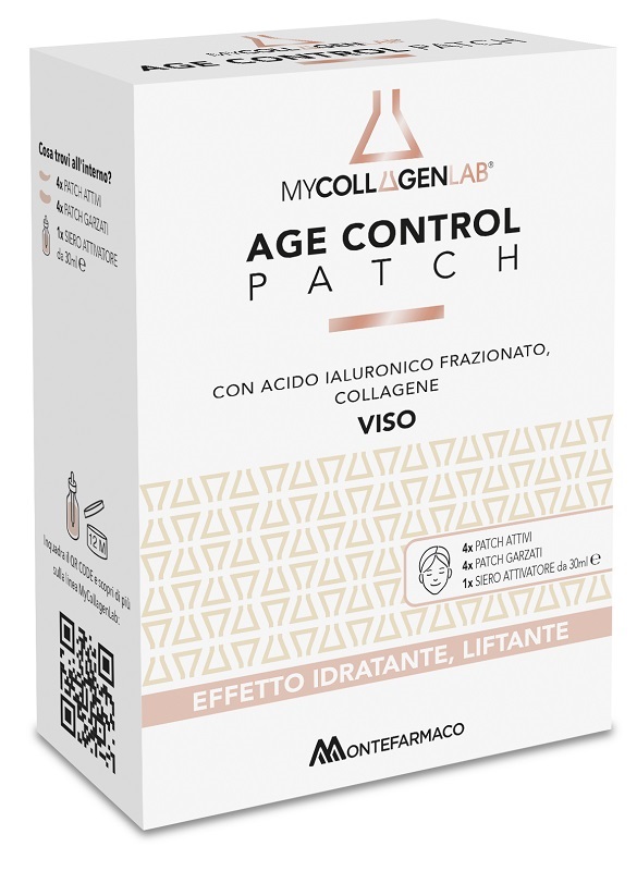 MYCOLLAGENLAB AGE CONTROL PATCH 4 PATCH ATTIVI + 4 PATCH GARZATI + 1 SIERO ATTIVATORE 30 ML - Farmacia Artemisia di Montecuollo Dott. Angelo snc