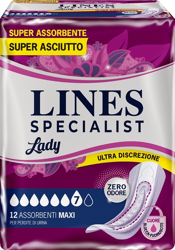 ASSORBENTI PER INCONTINENZA LINES SPECIALIST LADY 12 PEZZI - Farmacia Artemisia di Montecuollo Dott. Angelo snc