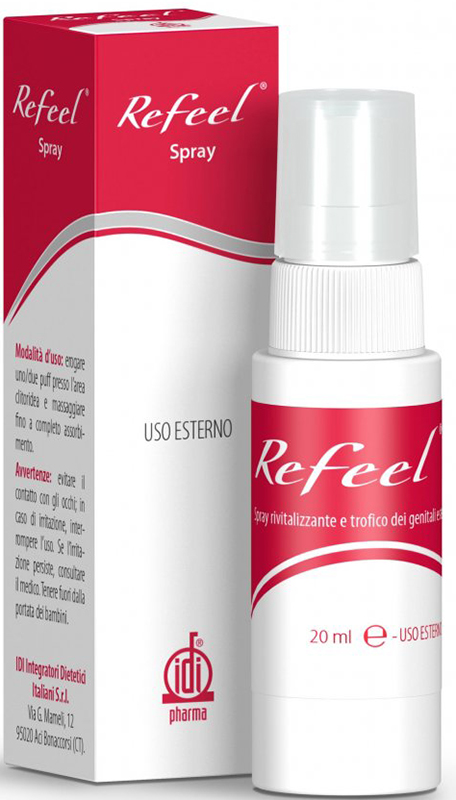 REFEEL SPRAY RIVITALIZZANTE E TROFICO DEI GENITALI ESTERNI FEMMINILI 20 ML - Farmacia Artemisia di Montecuollo Dott. Angelo snc