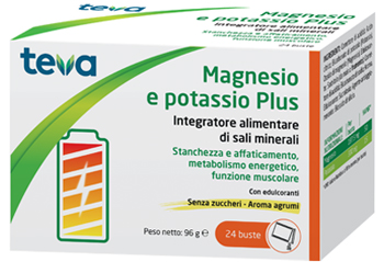 MAGNESIO POTASSIO PLUS TEVA 24 BUSTINE SENZA ZUCCHERI AROMA AGRUMI - Farmacia Artemisia di Montecuollo Dott. Angelo snc