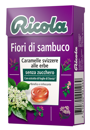 RICOLA FIORI DI SAMBUCO SENZA ZUCCHERO 50 G - Farmacia Artemisia di Montecuollo Dott. Angelo snc