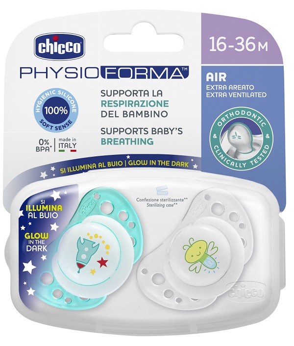CHICCO SUCCHIETTO AIR LUMI IN SILICONE 16-36 MESI 2 PEZZI - Farmacia Artemisia di Montecuollo Dott. Angelo snc