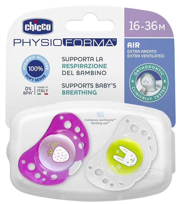 CHICCO SUCCHIETTO AIR GIRL IN SILICONE 16-36 MESI 2 PEZZI - Farmacia Artemisia di Montecuollo Dott. Angelo snc