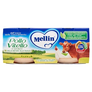 MELLIN OMOGENEIZZATO POLLO VITELLO CON VERDURE 2 X 80 G - Farmacia Artemisia di Montecuollo Dott. Angelo snc