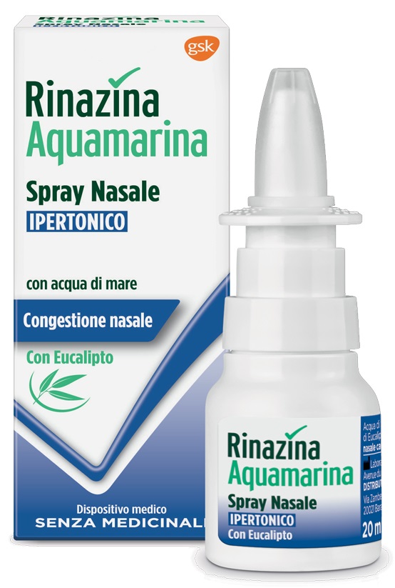RINAZINA AQUAMARINA SPRAY NASALE IPERTONICO CON EUCALIPTO 20 ML - Farmacia Artemisia di Montecuollo Dott. Angelo snc
