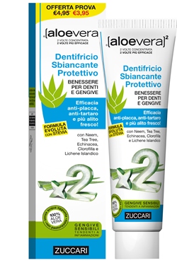 ALOEVERA2 DENTIFRICIO SBIANCANTE PROTETTIVO CON STEVIA 100 ML - Farmacia Artemisia di Montecuollo Dott. Angelo snc