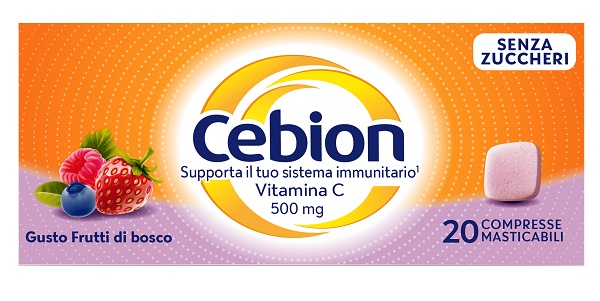 CEBION MASTICABILE SENZA ZUCCHERO VITAMINA C 500 MG 20 COMPRESSE - Farmacia Artemisia di Montecuollo Dott. Angelo snc