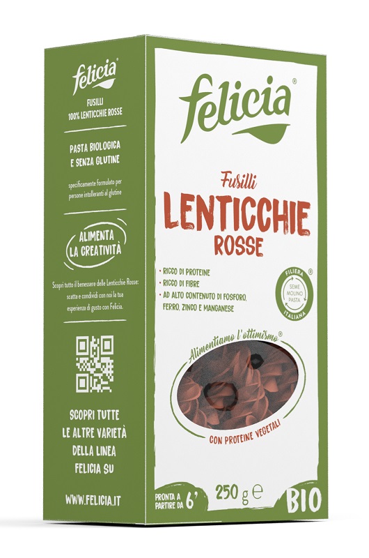 FELICIA BIO FUSILLI DI LENTICCHIE ROSSE 250 G - Farmacia Artemisia di Montecuollo Dott. Angelo snc