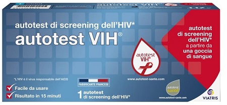 AUTOTEST VIH SCREENING DELL'HIV CONTIENE 1 AUTOTEST + SOLUZIONE + BISTURI + CEROTTO + GARZA + SALVIETTA DISINFETTANTE - Farmacia Artemisia di Montecuollo Dott. Angelo snc