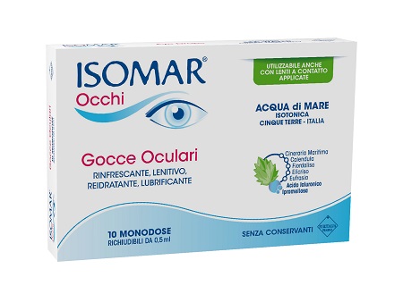 ISOMAR OCCHI GOCCE OCULARI ALL'ACIDO IALURONICO 0,20% 10 FLACONCINI - Farmacia Artemisia di Montecuollo Dott. Angelo snc